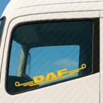 Yellow Daf Truck Window Sticker, Modern Wide Version of Logo