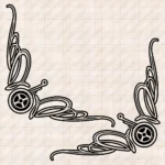 Closeup of Daf Truck Window Sticker, Half Modern Logo with Corner Flourish Graphics