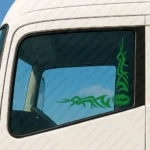 Greece Daf Truck Window Sticker, Round Logo with Corner Tribal Graphics