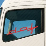 Red Daf Truck Window Sticker, Modern Text Logo