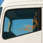 Orange Daf Truck Window Sticker, XF Euro 6 with Logo and Flourish Graphics