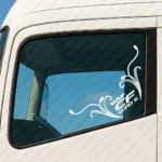 White Daf Truck Window Sticker, CF Euro 6 with Logo and Flourish Graphics