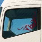 Burgundy Daf Truck Window Sticker, CF 510 with Text Logo and Flourish Graphics