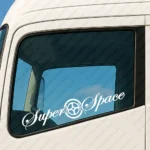 White Daf Truck Window Sticker, Super Space with Symbol