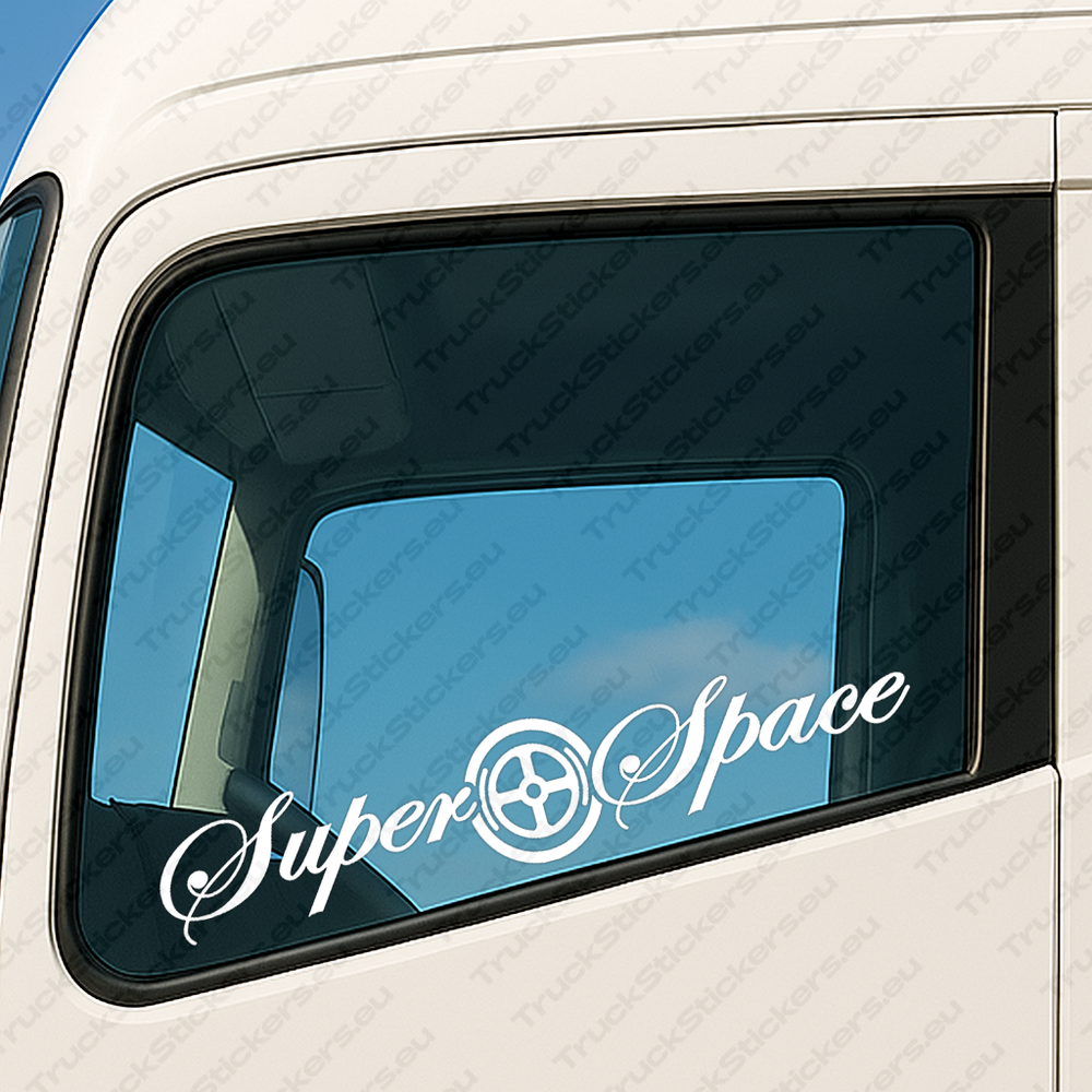 window-sticker-for-trucks-90626-white White Daf Truck Window Sticker, Super Space with Symbol