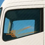 Orange Daf Truck Window Sticker, Half Classic Logo with Boomerang