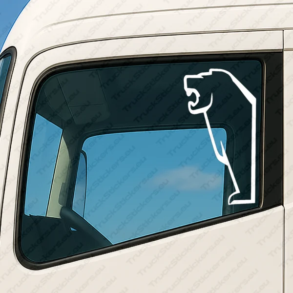 White Man Truck Window Sticker, Classic Lion Outline
