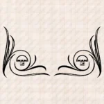 Closeup of Man Truck Window Sticker, Classic Logo with Lion and Flowing Swirl Graphics