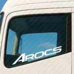 White Mercedes Truck Window Sticker, Arocs Text Logo