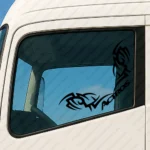 Black Mercedes Truck Window Sticker, Actros with Corner Tribal Graphics