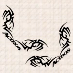 Closeup of Mercedes Truck Window Sticker, Actros with Corner Tribal Graphics