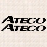 Closeup of Mercedes Truck Window Sticker, Atego Bold Logo