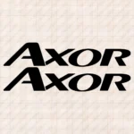 Closeup of Mercedes Truck Window Sticker, Axor Bold Logo