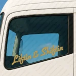 Gold Liftin & Shiftin Truck Window Sticker