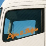 Orange Liftin & Shiftin Truck Window Sticker
