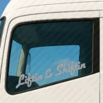 Silver Liftin & Shiftin Truck Window Sticker