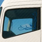 Blue Renault Truck Window Sticker, Classic Logo with Flourish Graphics