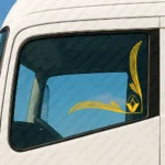 Yellow Renault Truck Window Sticker, Classic Logo without Text with Flourish Graphics
