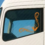 Orange Renault Truck Window Sticker, Classic Logo without Text with Flowing Swirl Pattern