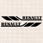 Closeup of Renault Truck Window Sticker, Classic Bold Text Logo with Geometric Graphic