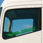 Greece Renault Truck Window Sticker, Classic Bold Text Logo with Geometric Graphic