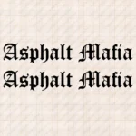 Closeup of Asphalt Mafia Truck Window Sticker