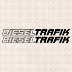 Closeup of Diesel Trafik Truck Window Sticker