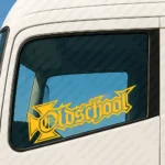Yellow Oldschool Truck Window Sticker