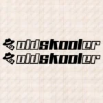 Closeup of Oldskooler Truck Window Sticker