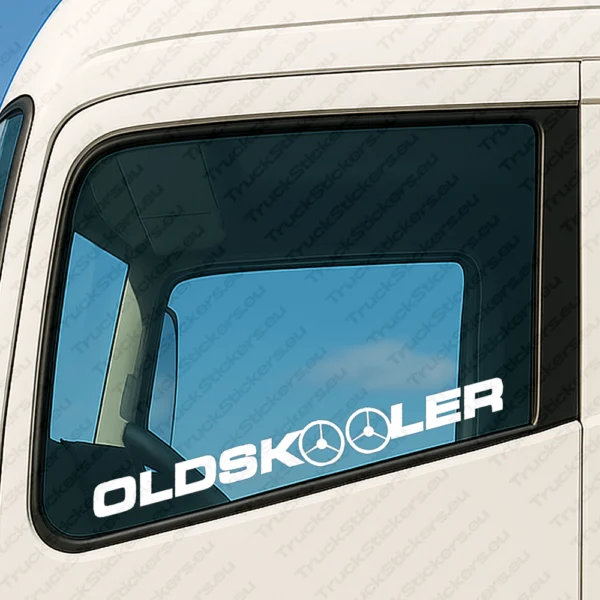 White Oldskooler Truck Window Sticker