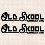 Closeup of Old Skool Gangsters Truck Window Sticker