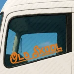 Orange Old Skool Gangsters Truck Window Sticker