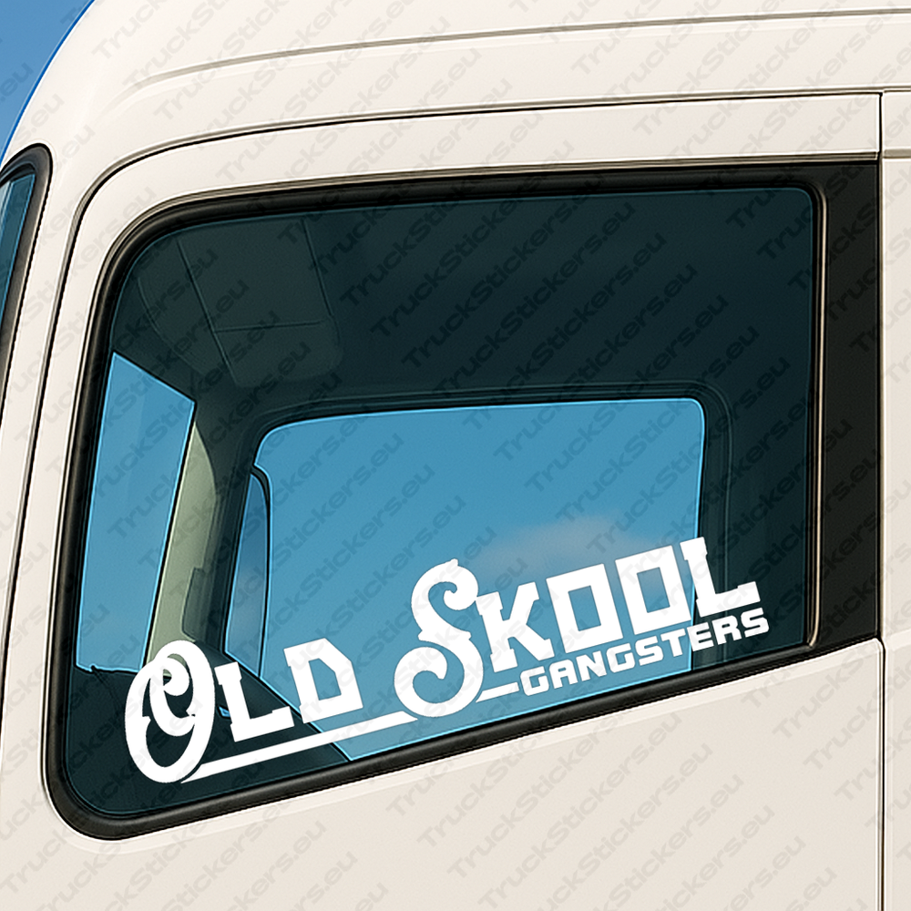 window-sticker-for-trucks-95115-white White Old Skool Gangsters Truck Window Sticker