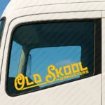Yellow Old Skool Gangsters Truck Window Sticker