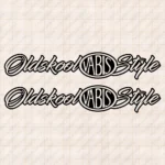 Closeup of Old Skool Vabis Style Truck Window Sticker