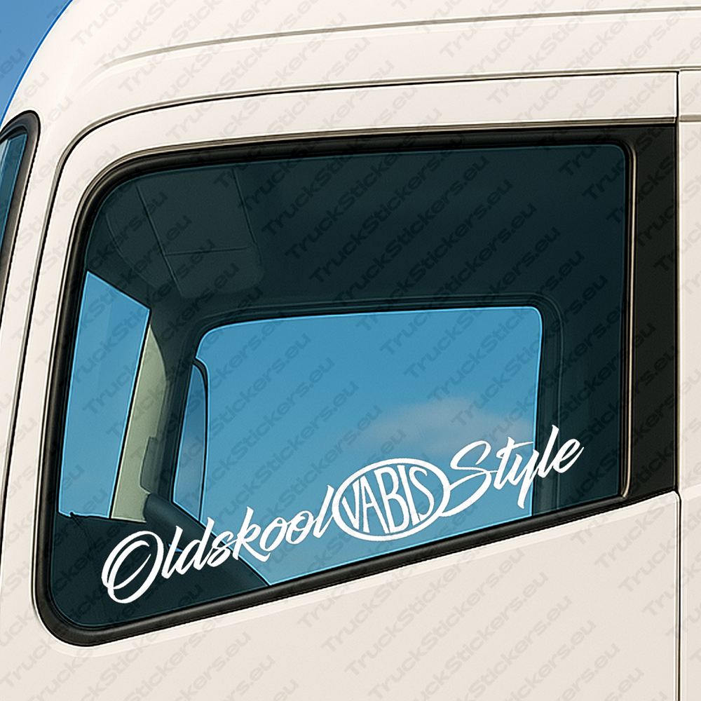 window-sticker-for-trucks-95117-white White Old Skool Vabis Style Truck Window Sticker