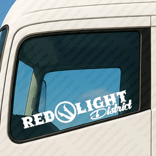 White Red Light District Truck Window Sticker