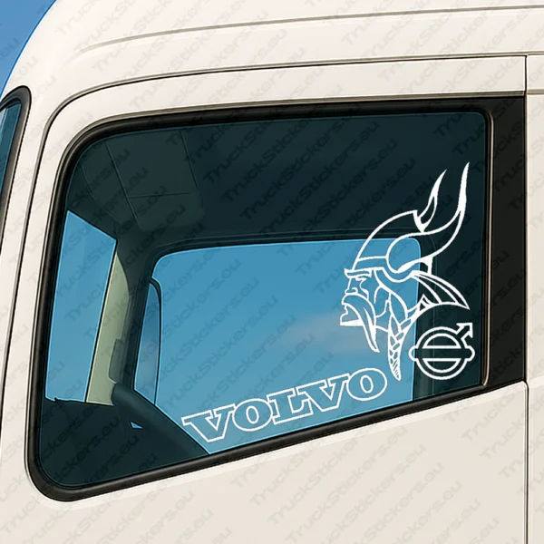 White Volvo Vikings Truck Window Sticker