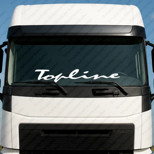 White Scania Truck Windshield Sticker Topline Logo