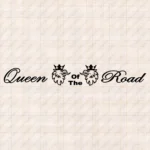 Closeup of Scania Truck Windshield Sticker, Queen of the Road with Griffins