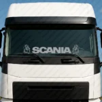 Silver Scania Truck Windshield Sticker, Bold Text Logo with Modern Griffins