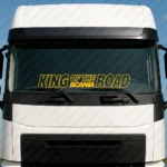 Yellow Scania Truck Windshield Sticker, King of the Road Outline with Bold Text Logo