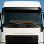 Brown Scania Truck Windshield Sticker, Big Text Logo with Streamline