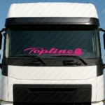 Fuchsia Scania Truck Windshield Sticker, Topline with Griffin in Cirlce
