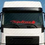Red Scania Truck Windshield Sticker, Topline with Griffin in Cirlce