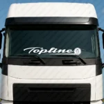 White Scania Truck Windshield Sticker, Topline with Griffin in Cirlce