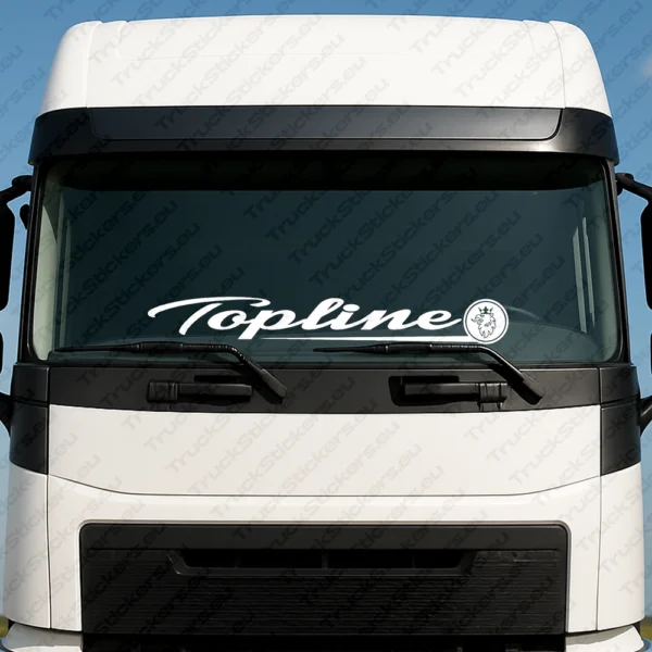 White Scania Truck Windshield Sticker, Topline with Griffin in Cirlce