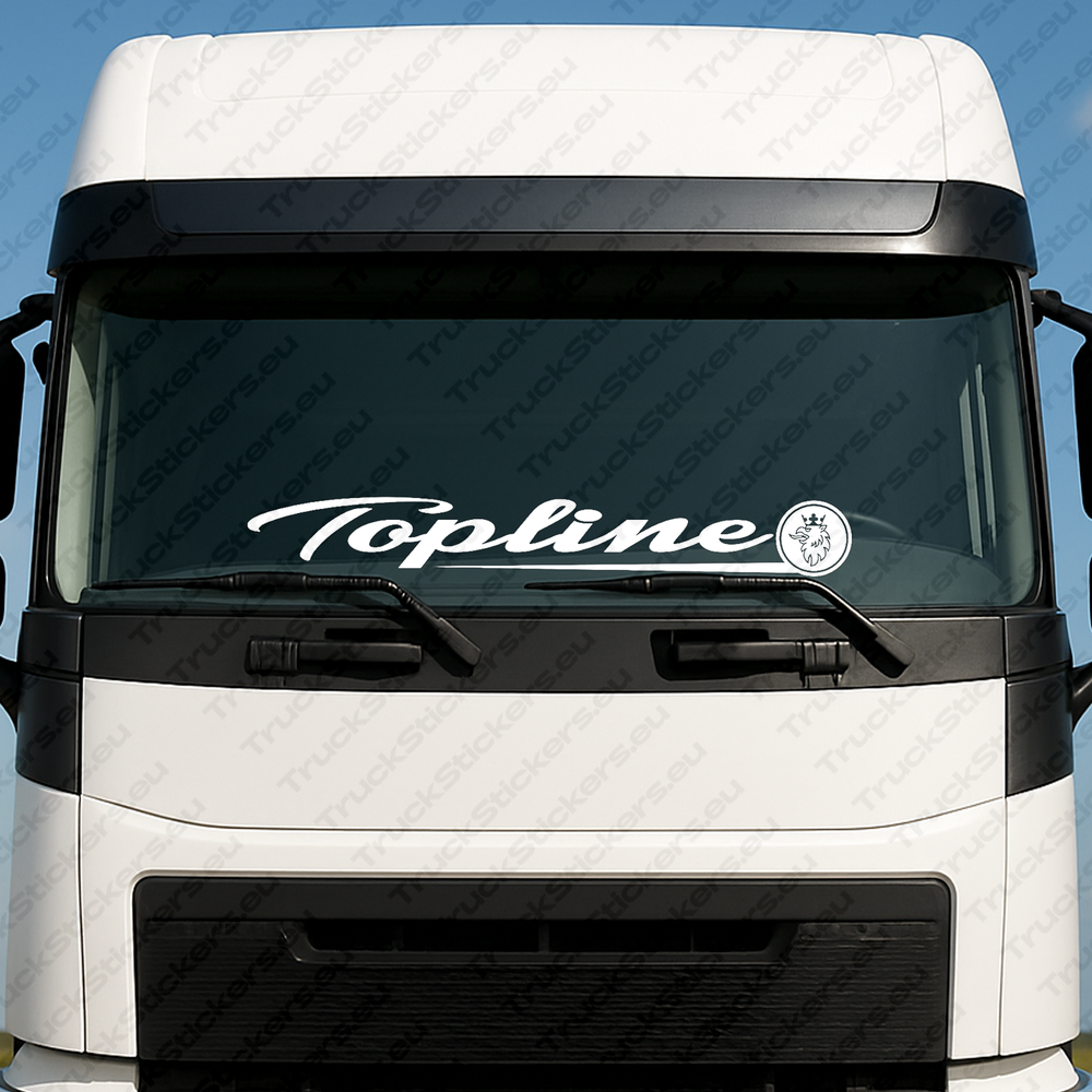 windshield-sticker-for-trucks-90260-1-white White Scania Truck Windshield Sticker, Topline with Griffin in Cirlce