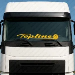 Yellow Scania Truck Windshield Sticker, Topline with Griffin in Cirlce