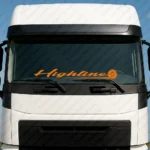 Orange Scania Truck Windshield Sticker, Highline with Griffin in Circle
